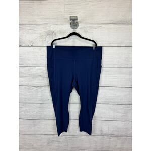 Fabletics Plus Size Blue Active Oasis High Waisted 7/8 Leggings Size 4X
